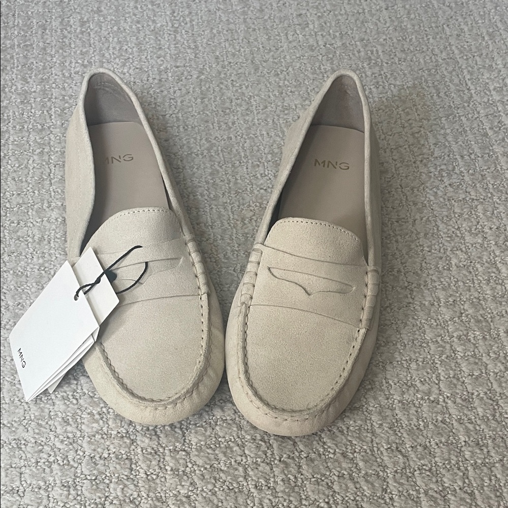 Band NEW Mango real Suede Leather Loafers
